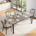 COZONY 79 Rectangular Dining Table, Seats 6-8, Modern Industrial Wood Top & Metal Legs for Kitchen & Dining Room