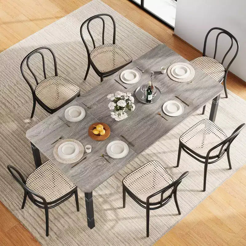 Tavolo da pranzo rettangolare da 79 pollici, 6-8 posti