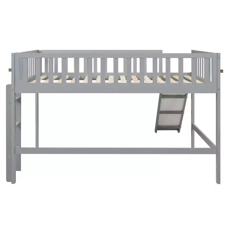 Letto a soppalco basso con scivolo, struttura letto a soppalco in legno per bambini con sponda di sicurezza alta per bambine e bambini