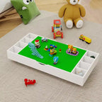 Il Tavolo da Gioco Pieghevole 2 in 1 e Contenitore Giocattoli Compatibile con Lego Adatto per Essere Riposto Sotto il Letto o il Divano-Bianco (38 x 18.7 x 5.9)