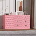 Comò a 9 cassetti, Cassettiera moderna in legno, Mobile TV con cassetti, Organizzatore cassetti in legno con presa di corrente per camera da letto, soggiorno