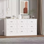 Comò a 9 cassetti, Cassettiera moderna in legno, Mobile TV con cassetti, Organizzatore cassetti in legno con presa di corrente per camera da letto, soggiorno