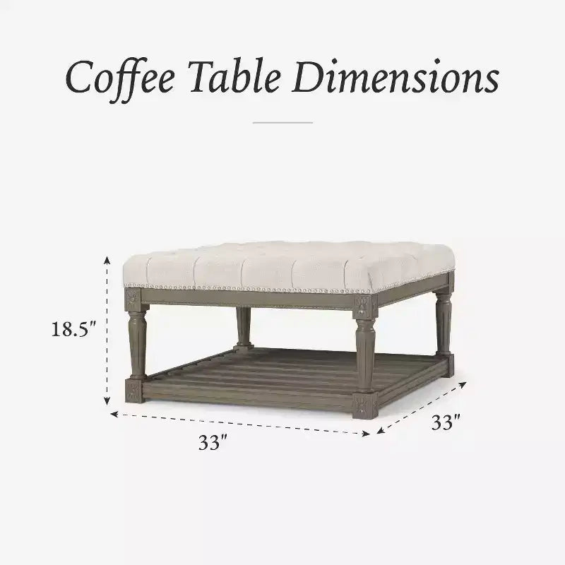 Tavolino da caffè in legno da 41,5'' con gambe in legno massello e ripiano aperto, Espresso