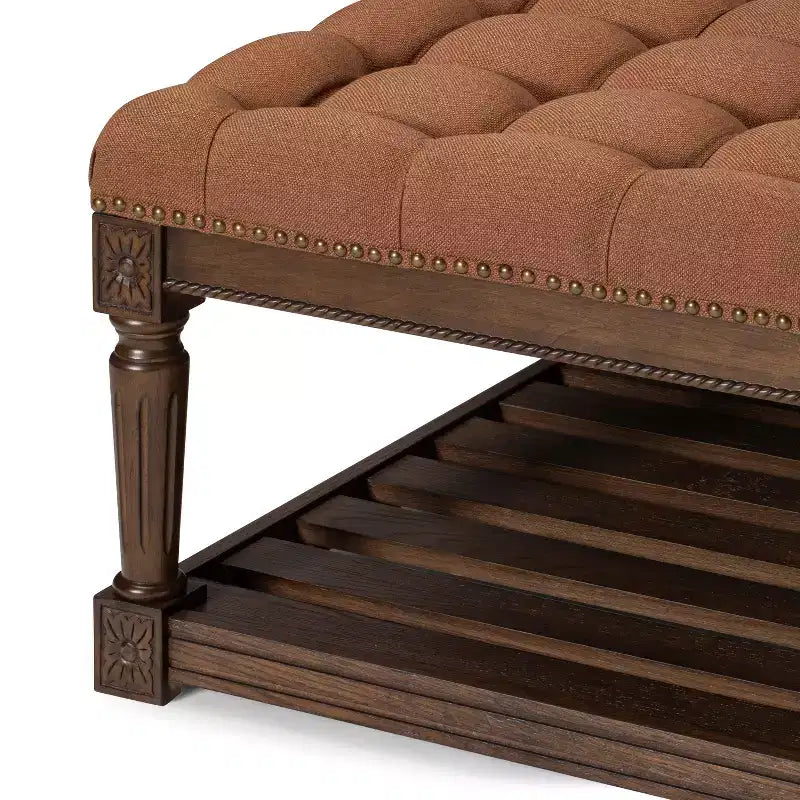Tavolino da caffè in legno da 41,5'' con gambe in legno massello e ripiano aperto, Espresso