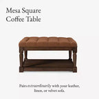 Tavolino da caffè in legno da 41,5'' con gambe in legno massello e ripiano aperto, Espresso