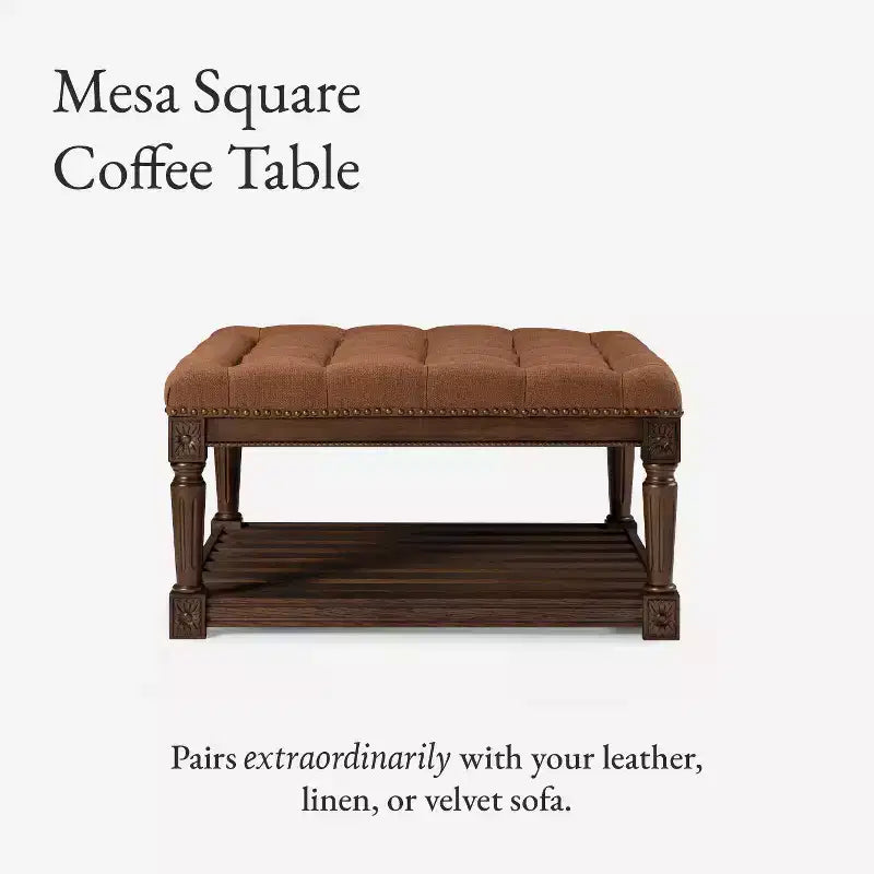 Tavolino da caffè in legno da 41,5'' con gambe in legno massello e ripiano aperto, Espresso