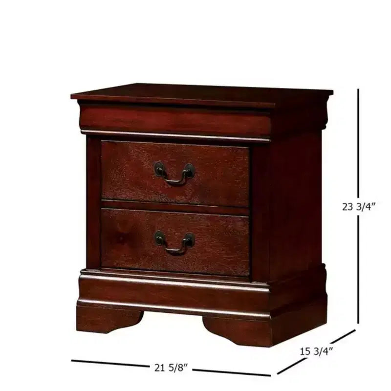 Comodino, Comodino in legno tradizionale a 2 cassetti color espresso