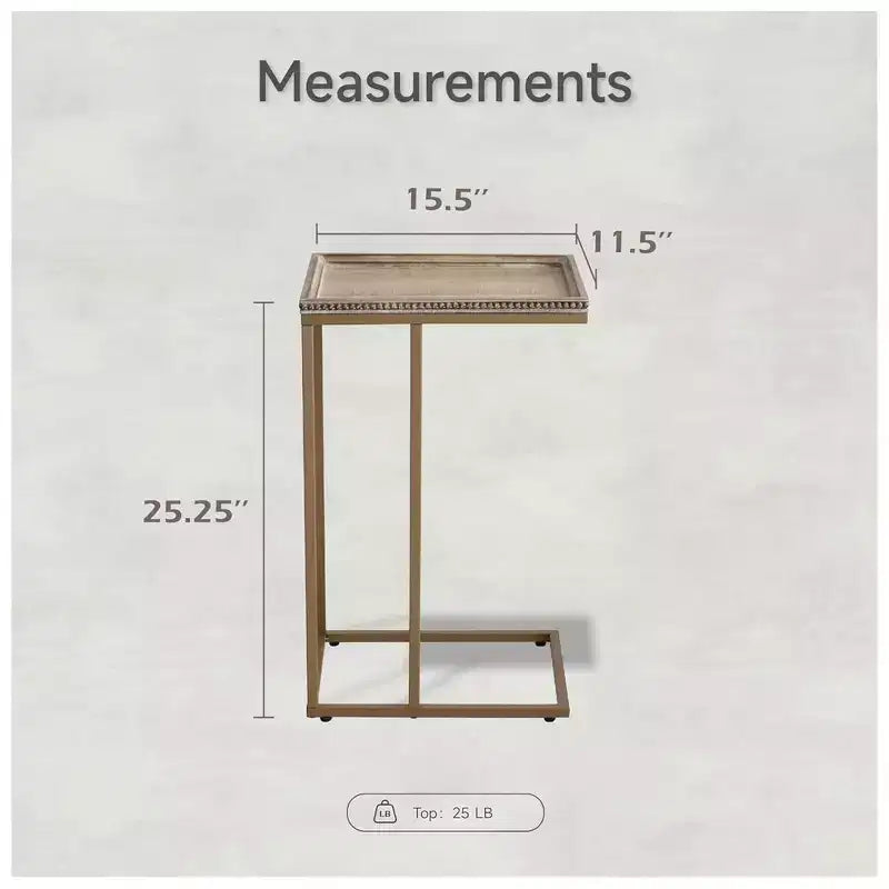 Tavolino da salotto rustico "Farmhouse C" con vassoio superiore in rattan intrecciato