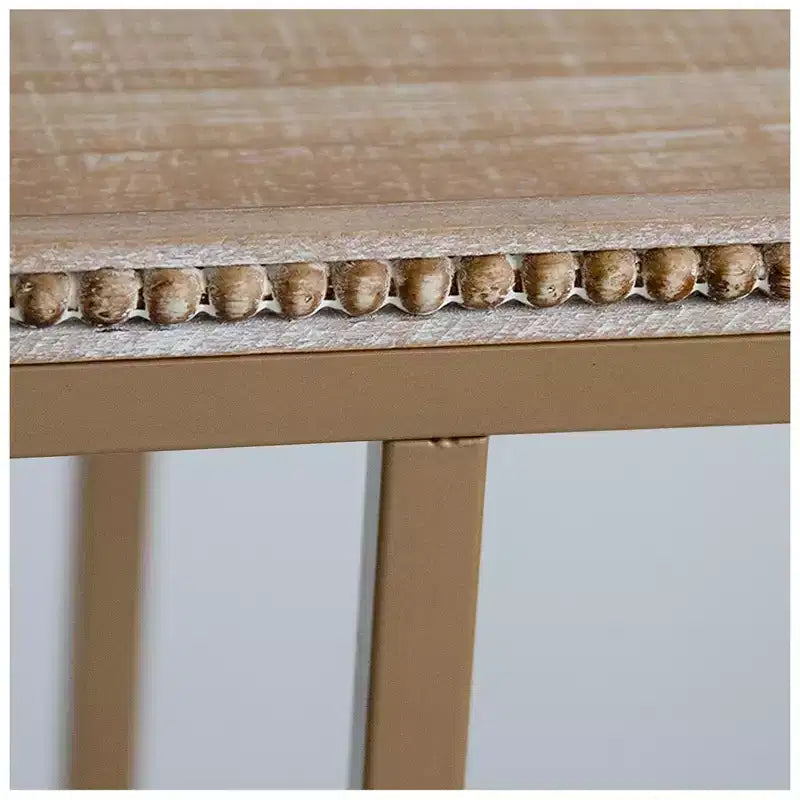 Tavolino da salotto rustico "Farmhouse C" con vassoio superiore in rattan intrecciato