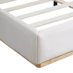 Elegante Letto Imbottito in Velluto, Base Letto Queen/King Size per Camera da Letto, Bianco