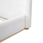 Elegante Letto Imbottito in Velluto, Base Letto Queen/King Size per Camera da Letto, Bianco