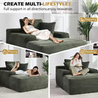 Divano a pavimento in velluto oversize moderno futon
