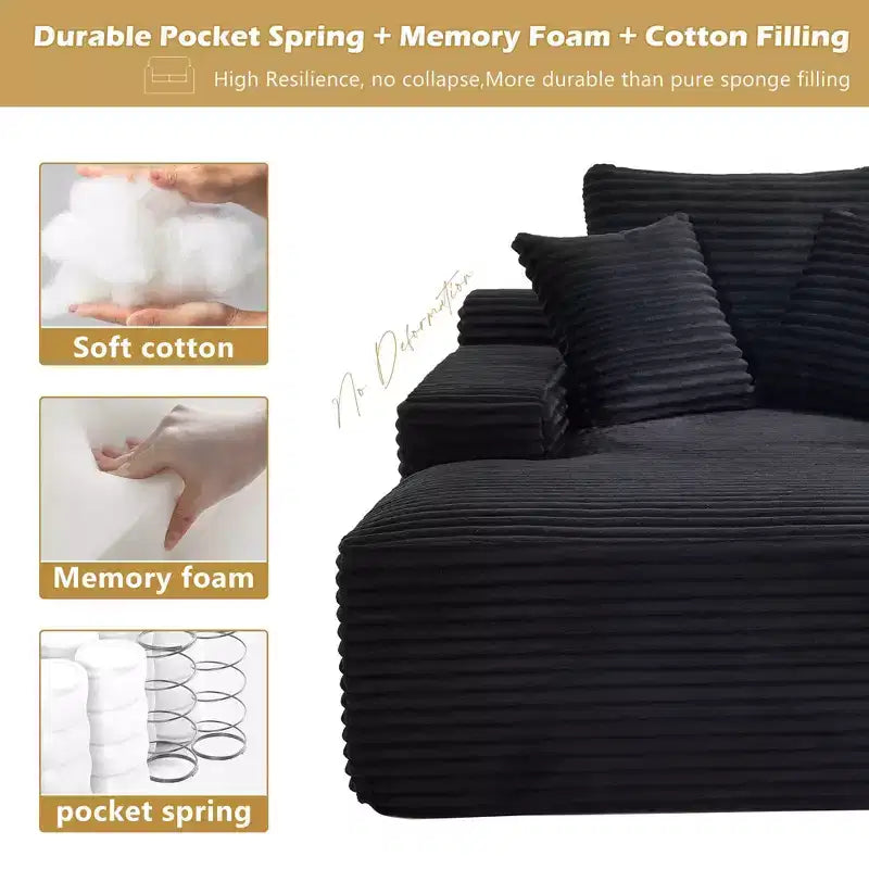 Divano a pavimento in velluto oversize moderno futon