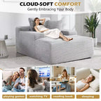 Divano a pavimento in velluto oversize moderno futon