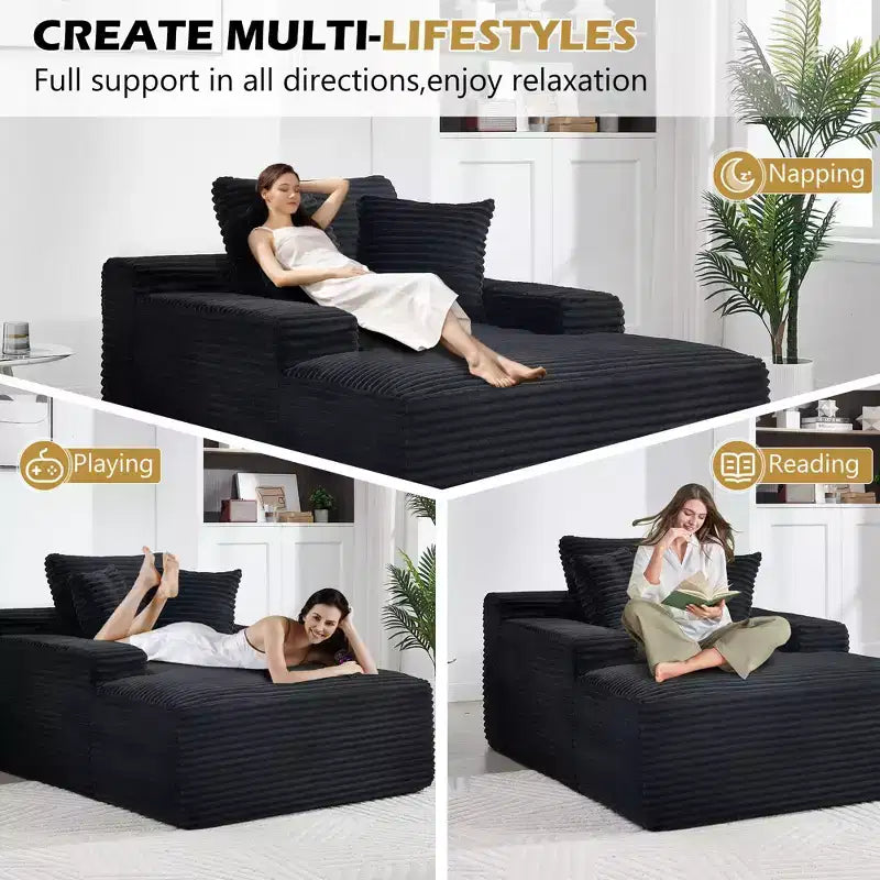 Divano a pavimento in velluto oversize moderno futon