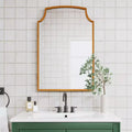 PexFix 29.9 H x 19.7 W Golden Farmhouse Bathroom Medicine Cabinet with Mirror Wall-Mounted Storage Cabinet with 3 Shelves Bathroom Organizer