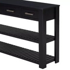 Consolle moderna in legno con cassetti e ripiani, tavolo da ingresso minimalista con contenitore per corridoi e soggiorni