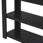 Consolle moderna in legno con cassetti e ripiani, tavolo da ingresso minimalista con contenitore per corridoi e soggiorni