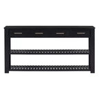 Consolle moderna in legno con cassetti e ripiani, tavolo da ingresso minimalista con contenitore per corridoi e soggiorni
