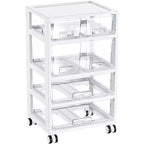 Vtopmart 1 pack 4 layers 6 drawers transparent practical plastic drawer storage cart