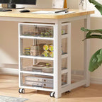 Carrello portatutto in plastica trasparente con cassetti