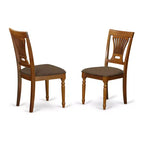 Set da pranzo 5 pezzi con piano in legno massello finitura marrone sella - Posti a sedere per 4 persone