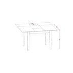 Set da pranzo 5 pezzi con piano in legno massello finitura marrone sella - Posti a sedere per 4 persone