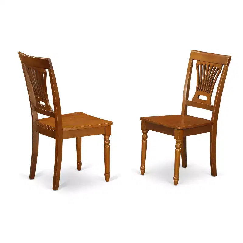 Set Sala da Pranzo 5 Pezzi con Piano in Legno Massello Finitura Marrone Sella - 4 Posti a Sedere