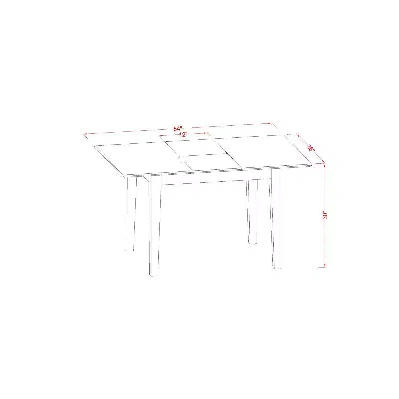 Set Sala da Pranzo 5 Pezzi con Piano in Legno Massello Finitura Marrone Sella - 4 Posti a Sedere
