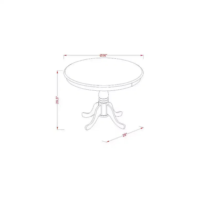 Set Sala da Pranzo Country Francese 3 Pezzi Tavolo e Sedie - Tavolo Rotondo in Legno 36 Pollici con 2 Sedie
