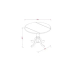 Set da pranzo 3 pezzi con piano in legno massello finitura nera - rotondo - 4 posti