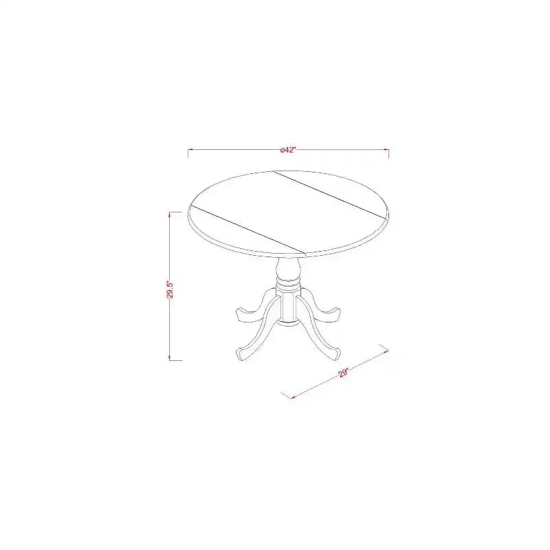 Set da pranzo 3 pezzi con piano in legno massello finitura nera - rotondo - 4 posti