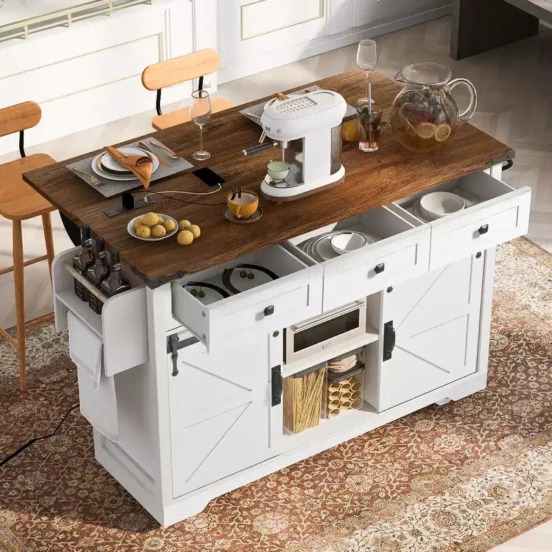 Set 3 pz da pranzo in legno massello con finitura mogano - 4 posti