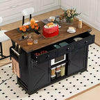 Set 3 pz da pranzo in legno massello con finitura mogano - 4 posti