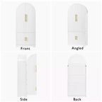 Mobile da Cucina Alto 183 cm con Anta ad Arco, 8 Ripiani, Bianco