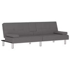 Divano letto pieghevole con portabicchieri in similpelle