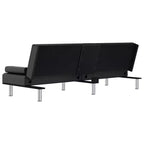 Divano letto pieghevole con portabicchieri in similpelle