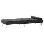 Divano letto pieghevole con portabicchieri in similpelle