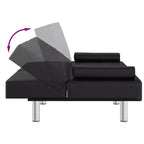 Divano letto pieghevole con portabicchieri in similpelle