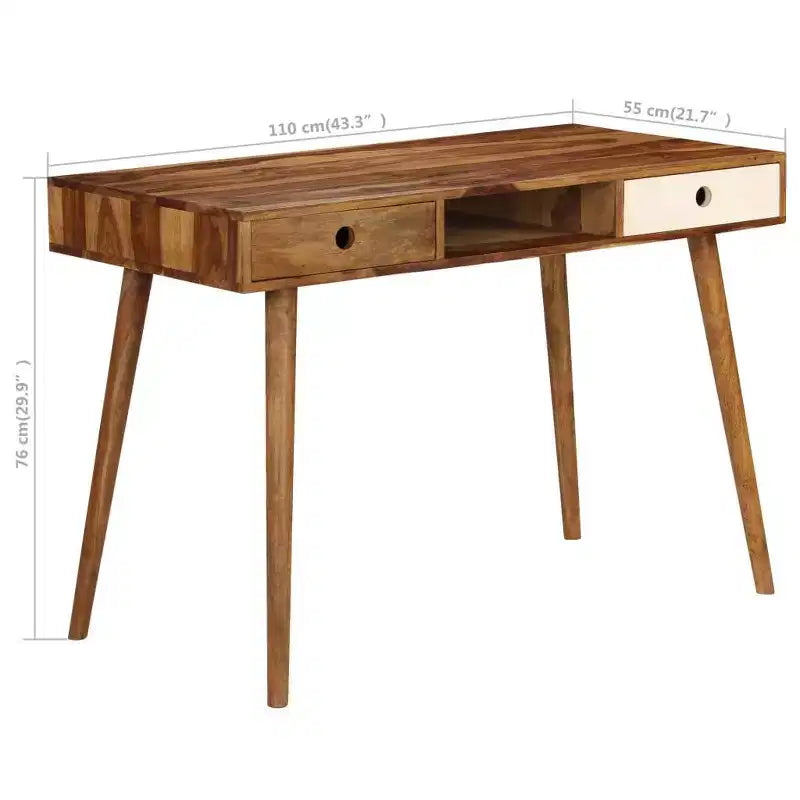 Scrivania 43.3x21.7x29.9 Legno massello di acacia