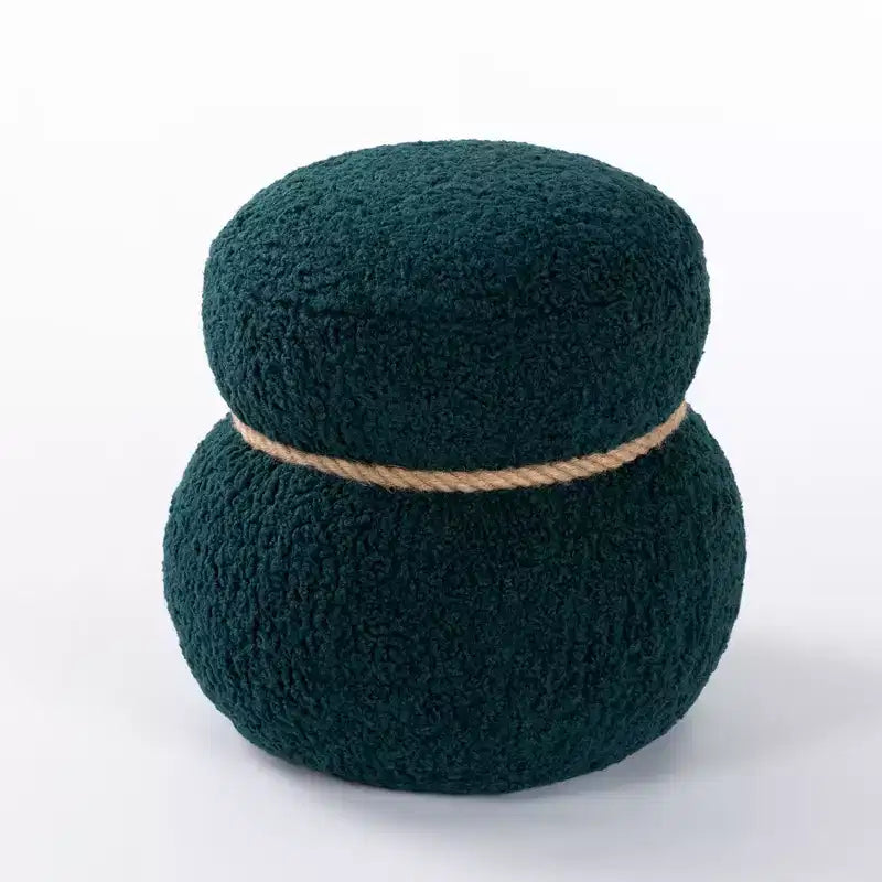 Poggiapiedi Pouf Ottomano Rotondo a Forma di Pupazzo di Neve Imbottito Carino