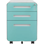 Cassettiera Portadocumenti a 3 Cassetti per Ufficio Domestico, Mobiletto Archiviazione con Serratura Sotto Scrivania per Formato A4/Letter/Legale, Cassettiera su Rotelle Anti-ribaltamento a 5 Ruote