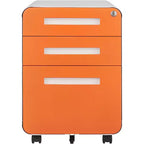 Cassettiera Portadocumenti a 3 Cassetti per Ufficio Domestico, Mobiletto Archiviazione con Serratura Sotto Scrivania per Formato A4/Letter/Legale, Cassettiera su Rotelle Anti-ribaltamento a 5 Ruote
