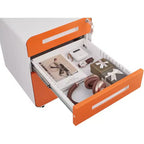 Cassettiera Portadocumenti a 3 Cassetti per Ufficio Domestico, Mobiletto Archiviazione con Serratura Sotto Scrivania per Formato A4/Letter/Legale, Cassettiera su Rotelle Anti-ribaltamento a 5 Ruote
