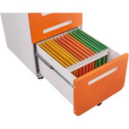 Cassettiera Portadocumenti a 3 Cassetti per Ufficio Domestico, Mobiletto Archiviazione con Serratura Sotto Scrivania per Formato A4/Letter/Legale, Cassettiera su Rotelle Anti-ribaltamento a 5 Ruote