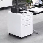 Cassettiera Portadocumenti a 3 Cassetti per Ufficio Domestico, Mobiletto Archiviazione con Serratura Sotto Scrivania per Formato A4/Letter/Legale, Cassettiera su Rotelle Anti-ribaltamento a 5 Ruote