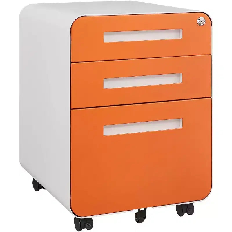 Cassettiera Portadocumenti a 3 Cassetti per Ufficio Domestico, Mobiletto Archiviazione con Serratura Sotto Scrivania per Formato A4/Letter/Legale, Cassettiera su Rotelle Anti-ribaltamento a 5 Ruote