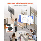 Carrello TV Rotante per Schermi da 32-65 Pollici, Supporto TV Mobile Regolabile in Altezza con Ruote, Supporto Monitor Portatile con Capacità di 40 kg, VESA Max 400x400