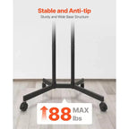 Carrello TV Rotante per Schermi da 32-65 Pollici, Supporto TV Mobile Regolabile in Altezza con Ruote, Supporto Monitor Portatile con Capacità di 40 kg, VESA Max 400x400