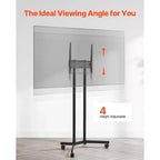 Carrello TV Rotante per Schermi da 32-65 Pollici, Supporto TV Mobile Regolabile in Altezza con Ruote, Supporto Monitor Portatile con Capacità di 40 kg, VESA Max 400x400